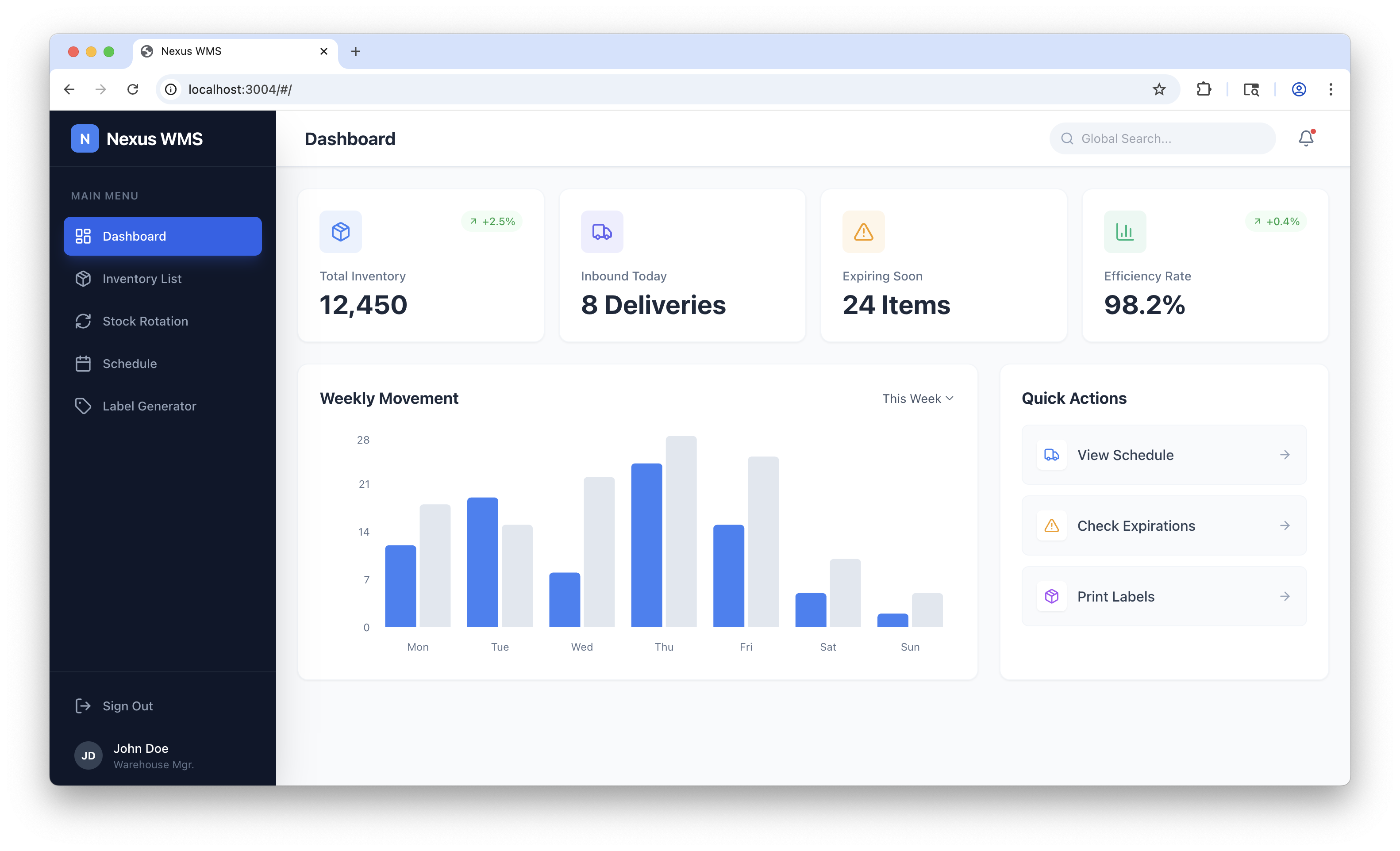 Mobile Warehouse Inventory System preview