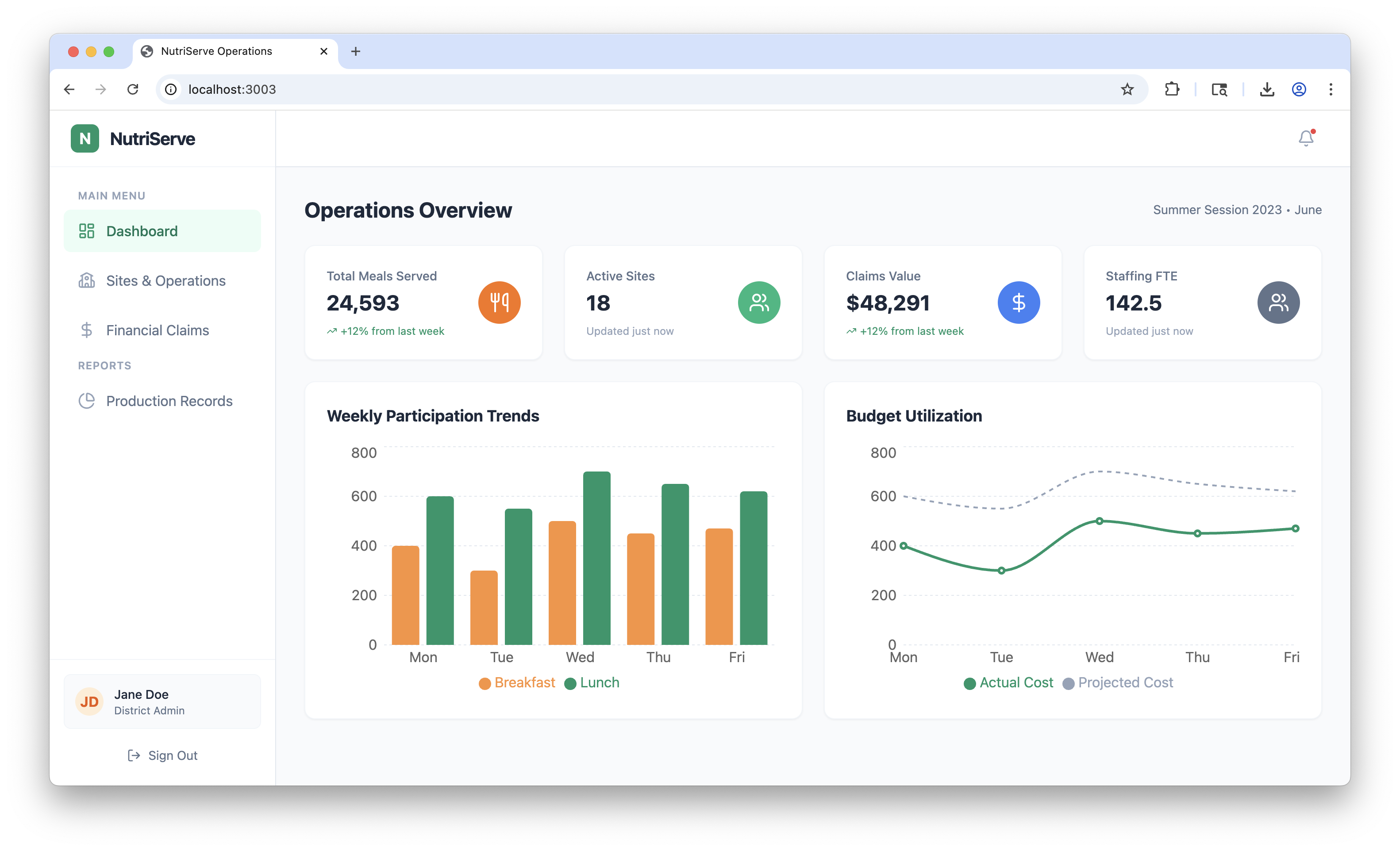 Federal Meals Compliance Engine preview